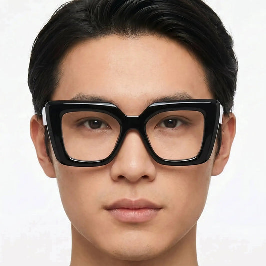 Aurelianex matte black oversized sunglasses with thick square frame and dark lenses – Astroshadez