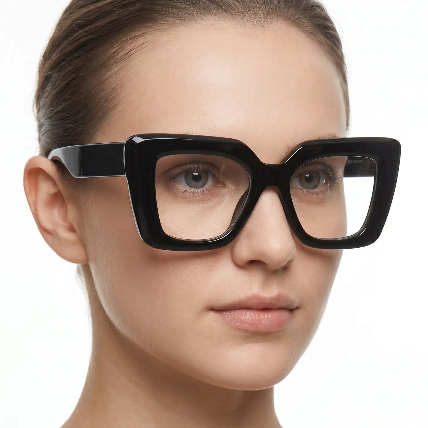 Velora glossy black oversized square sunglasses with bold, dark lenses – Astroshadez