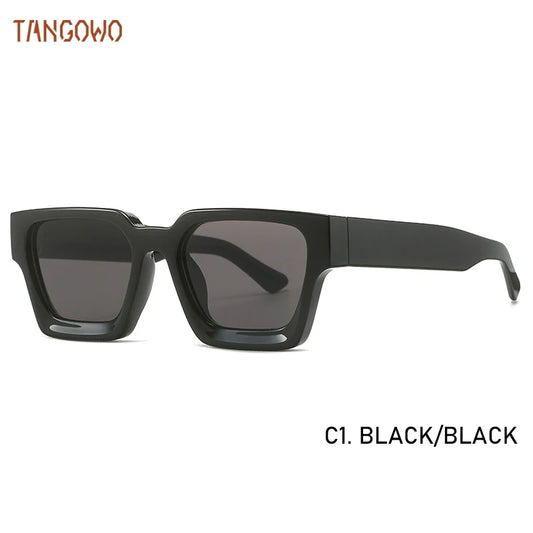 TANGOWO Sunglasses For Street Photography And Beach Unisex Trips Driving Plastic Fashion Square Frame Accessories Glasses Trendy