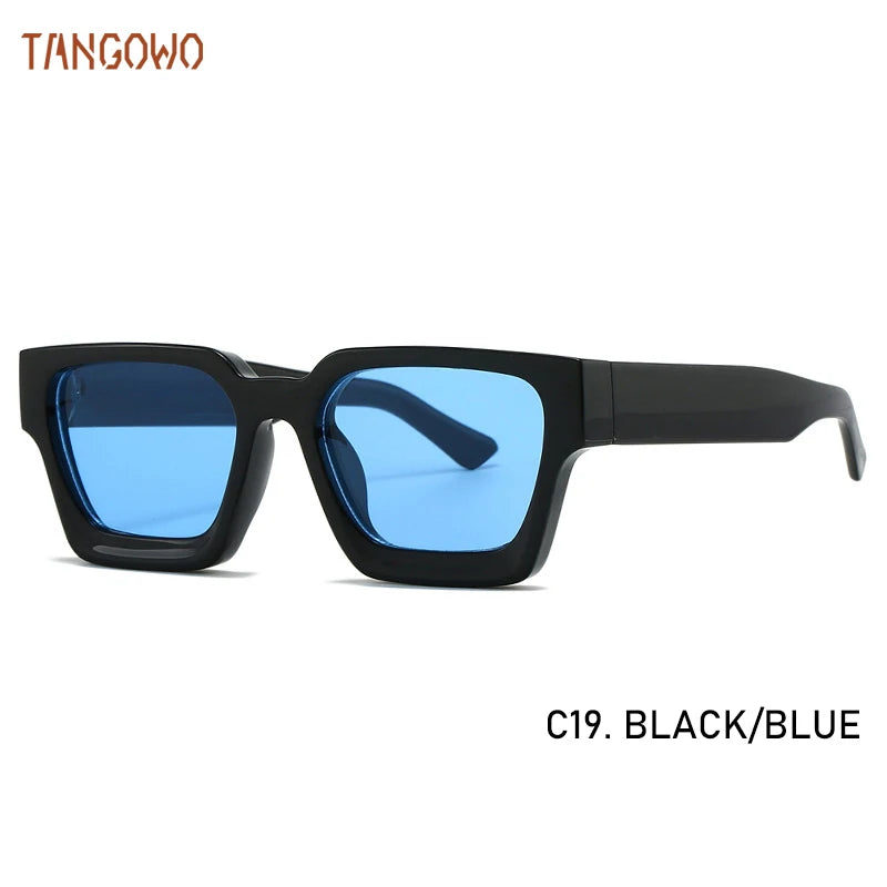 TANGOWO Sunglasses For Street Photography And Beach Unisex Trips Driving Plastic Fashion Square Frame Accessories Glasses Trendy