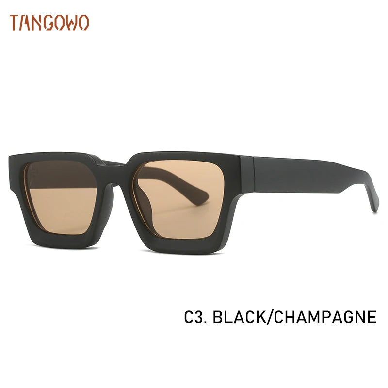 TANGOWO Sunglasses For Street Photography And Beach Unisex Trips Driving Plastic Fashion Square Frame Accessories Glasses Trendy