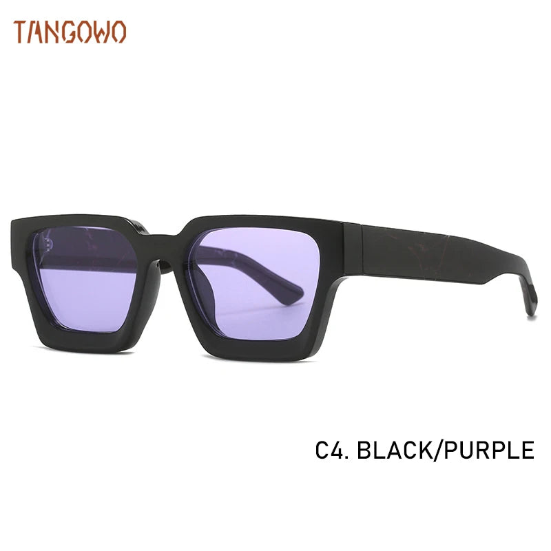 TANGOWO Sunglasses For Street Photography And Beach Unisex Trips Driving Plastic Fashion Square Frame Accessories Glasses Trendy