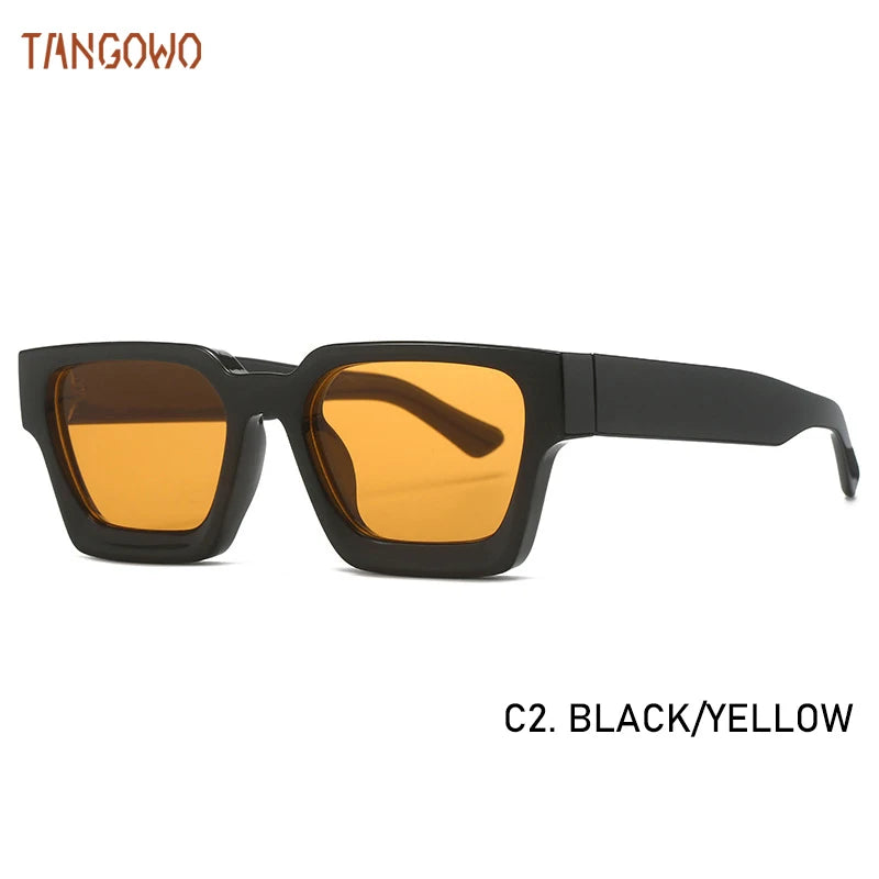 TANGOWO Sunglasses For Street Photography And Beach Unisex Trips Driving Plastic Fashion Square Frame Accessories Glasses Trendy