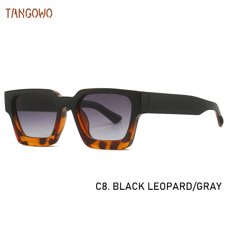 TANGOWO Sunglasses For Street Photography And Beach Unisex Trips Driving Plastic Fashion Square Frame Accessories Glasses Trendy