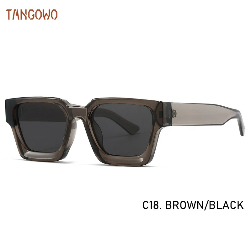 TANGOWO Sunglasses For Street Photography And Beach Unisex Trips Driving Plastic Fashion Square Frame Accessories Glasses Trendy