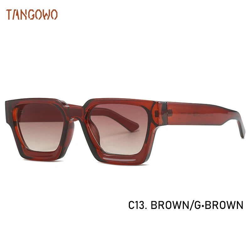 TANGOWO Sunglasses For Street Photography And Beach Unisex Trips Driving Plastic Fashion Square Frame Accessories Glasses Trendy