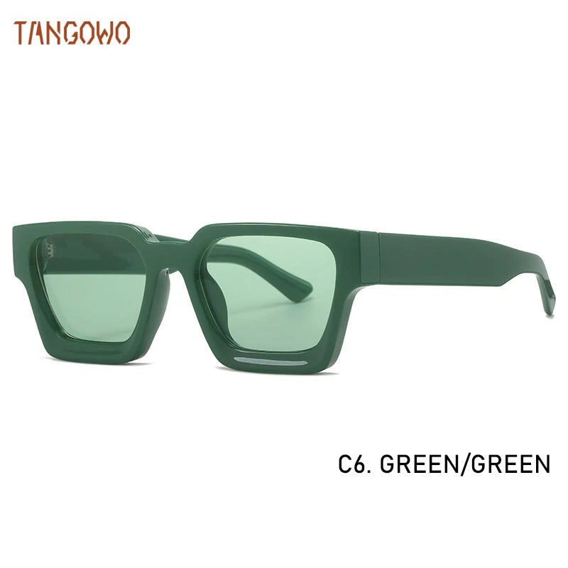 TANGOWO Sunglasses For Street Photography And Beach Unisex Trips Driving Plastic Fashion Square Frame Accessories Glasses Trendy
