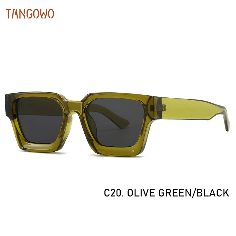 TANGOWO Sunglasses For Street Photography And Beach Unisex Trips Driving Plastic Fashion Square Frame Accessories Glasses Trendy