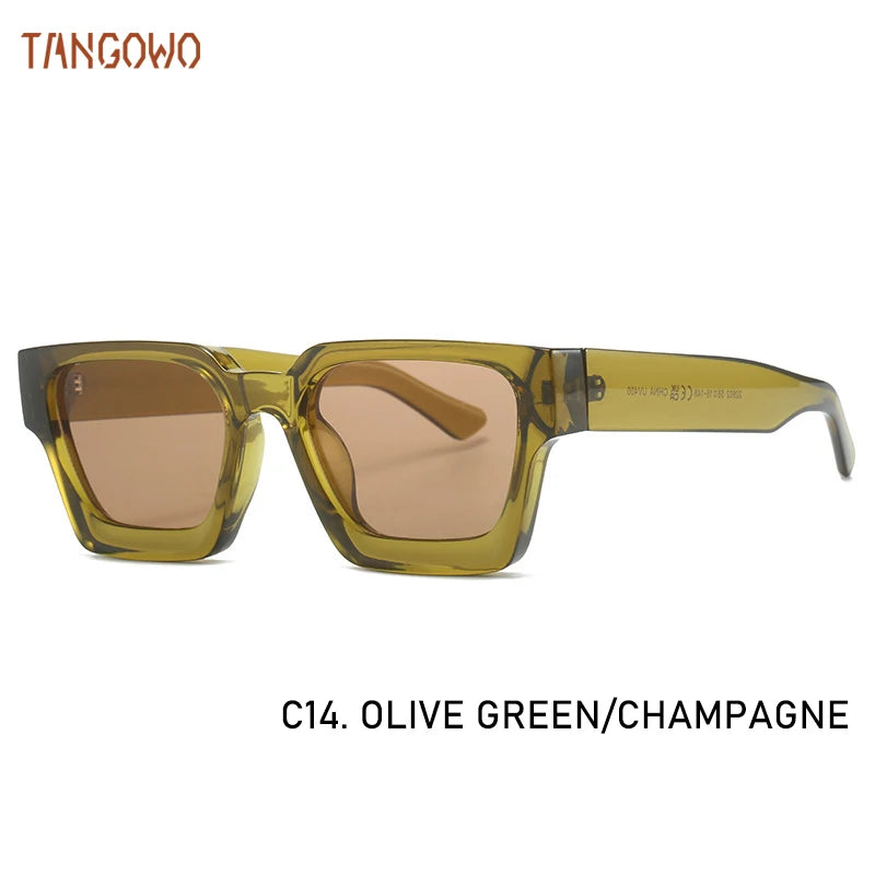 TANGOWO Sunglasses For Street Photography And Beach Unisex Trips Driving Plastic Fashion Square Frame Accessories Glasses Trendy
