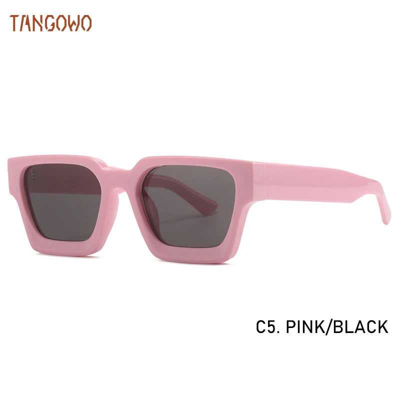 TANGOWO Sunglasses For Street Photography And Beach Unisex Trips Driving Plastic Fashion Square Frame Accessories Glasses Trendy