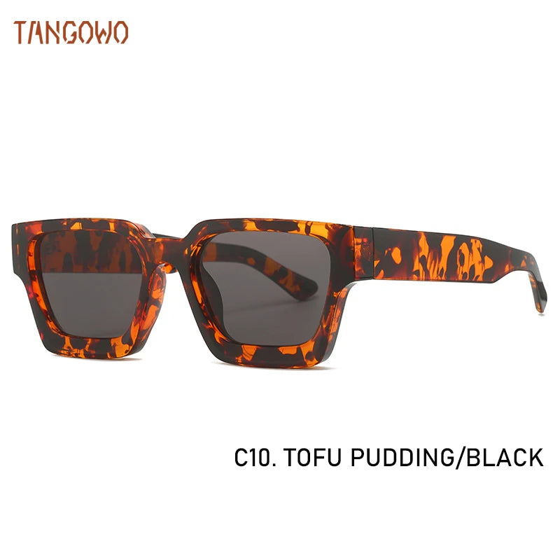 TANGOWO Sunglasses For Street Photography And Beach Unisex Trips Driving Plastic Fashion Square Frame Accessories Glasses Trendy