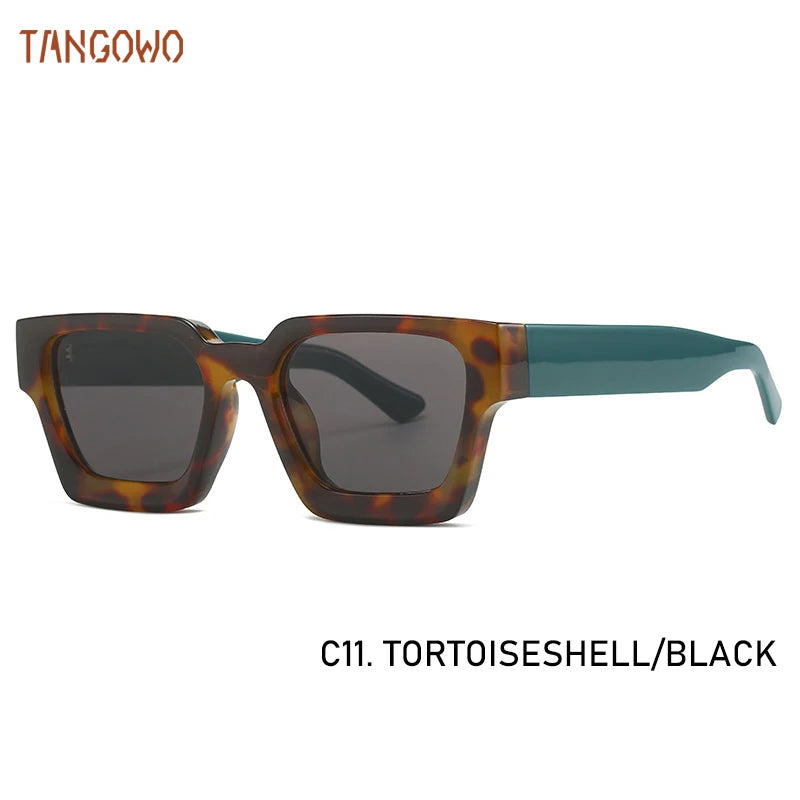 TANGOWO Sunglasses For Street Photography And Beach Unisex Trips Driving Plastic Fashion Square Frame Accessories Glasses Trendy