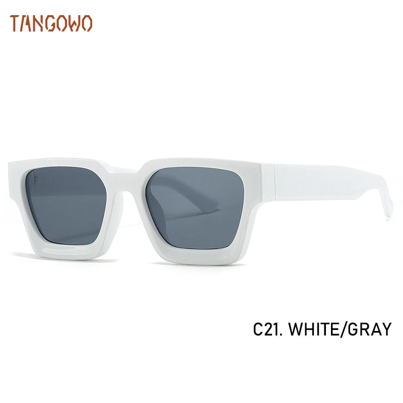 TANGOWO Sunglasses For Street Photography And Beach Unisex Trips Driving Plastic Fashion Square Frame Accessories Glasses Trendy