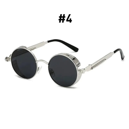 Aurelius Crimson Gold Round Steampunk Sunglasses Astroshadez by ASTROSHADEZ.COM