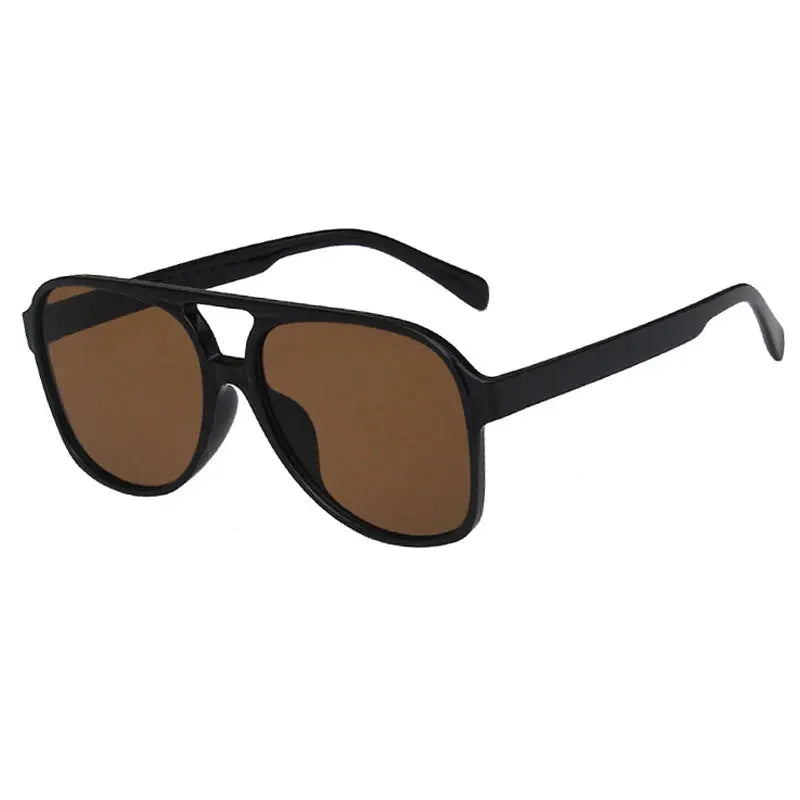 Pilot sunglasses with black frame and brown lenses – Astroshadez