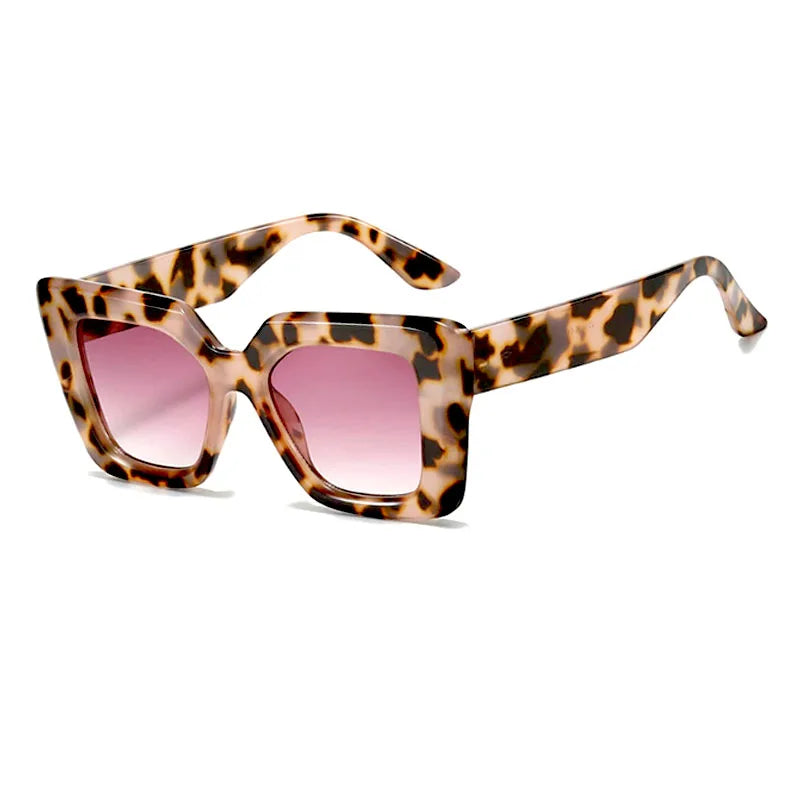 SHAUNA Fashion Oversized Square Sunglasses Women Eyewear Shades UV400 Men Trending Anti-blue Light Frames