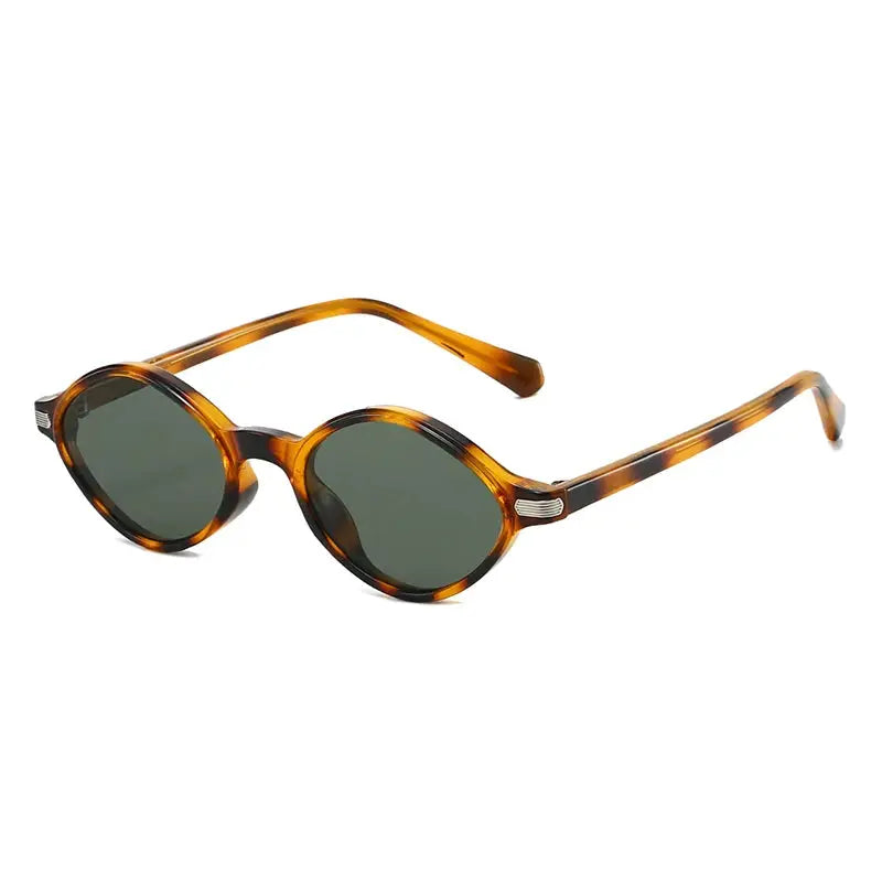 SHAUNA tortoiseshell polygon cat-eye sunglasses with green UV400 lenses – Astroshadez