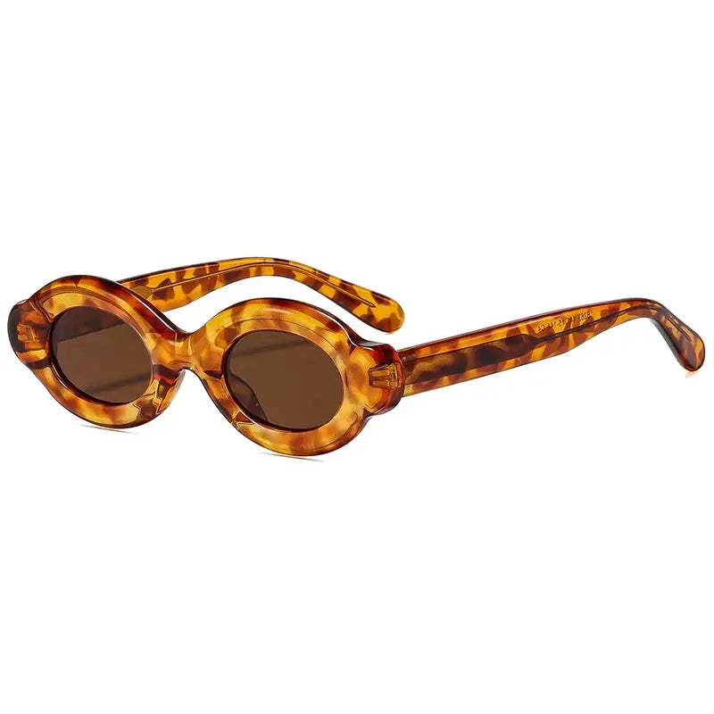 Celestique Translucent Amber Oval Sunglasses Astroshadez by ASTROSHADEZ.COM