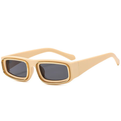 Aureon Blue Matte Plastic Rectangular Lightweight Sunglasses Astroshadez by ASTROSHADEZ.COM