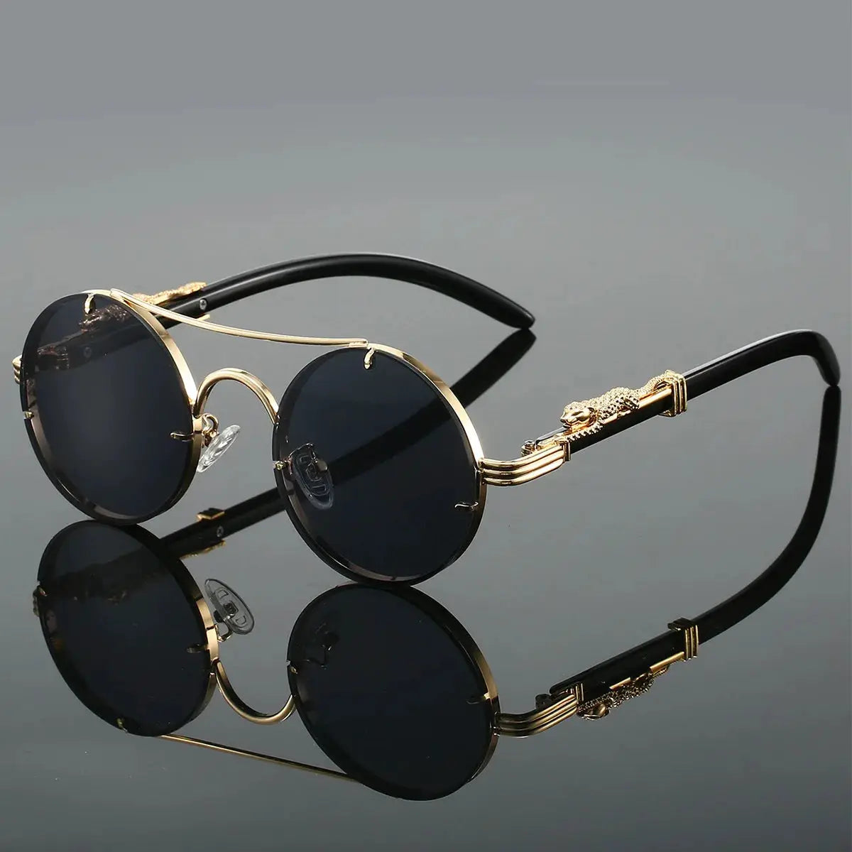 AureonLuxuria Goldtone Round Sunglasses Astroshadez by ASTROSHADEZ.COM