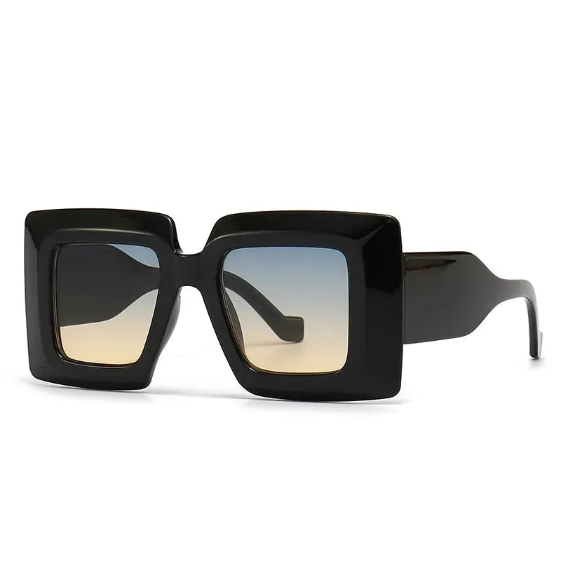SHAUNA Oversized Square Sunglasses Vintage Stripe Contrast Color Shades UV400 by ASTROSHADEZ.COM