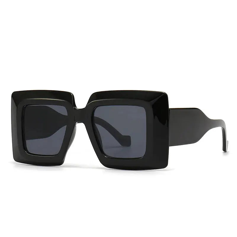 SHAUNA Oversized Square Sunglasses Vintage Stripe Contrast Color Shades UV400 by ASTROSHADEZ.COM