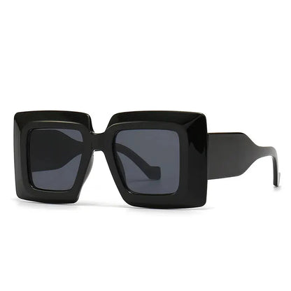 SHAUNA Oversized Square Sunglasses Vintage Stripe Contrast Color Shades UV400 by ASTROSHADEZ.COM