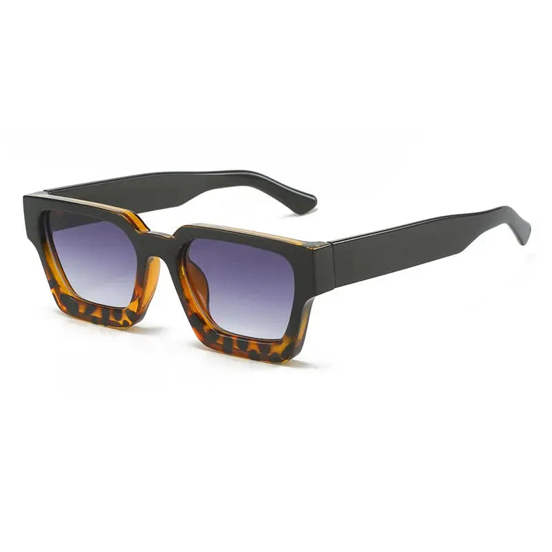 SHAUNA Ins Popular Women Square Sunglasses with tortoiseshell front, black temples, gradient purple lenses – Astroshadez