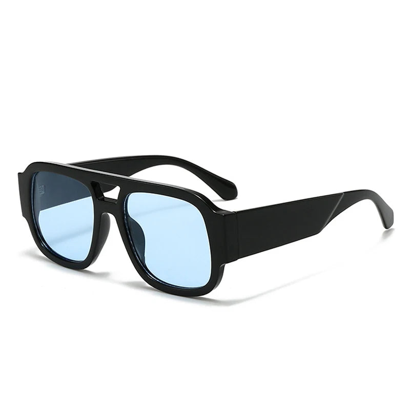 SHAUNA Fashion Double Bridges Square Women Sunglasses Retro Candy Color Leopard Men Sun Glasses Shades UV400