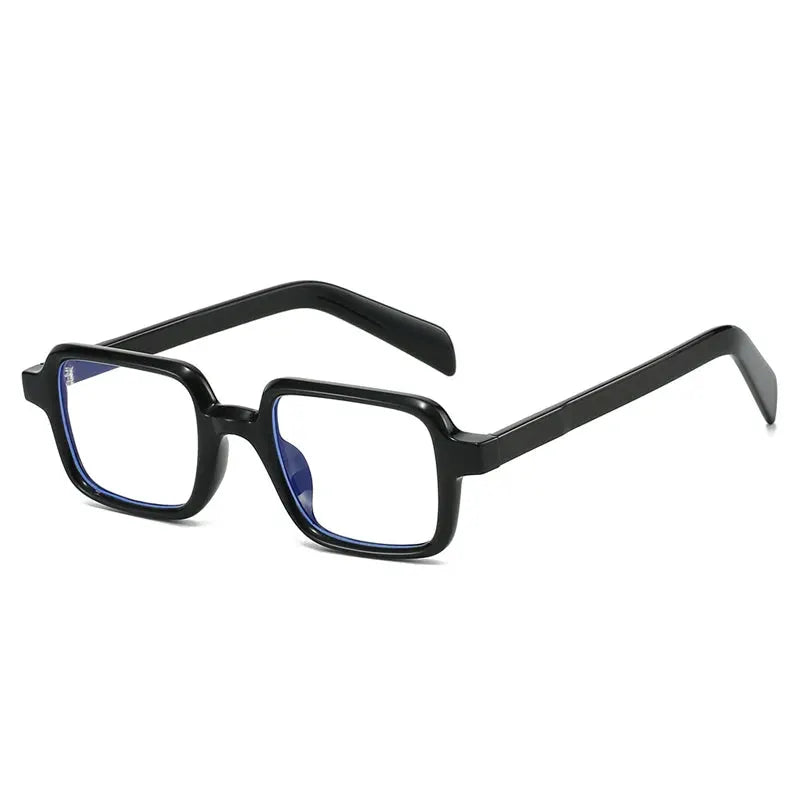 SHAUNA square sunglasses, black frame with blue lenses, UV400 polarized – Astroshadez