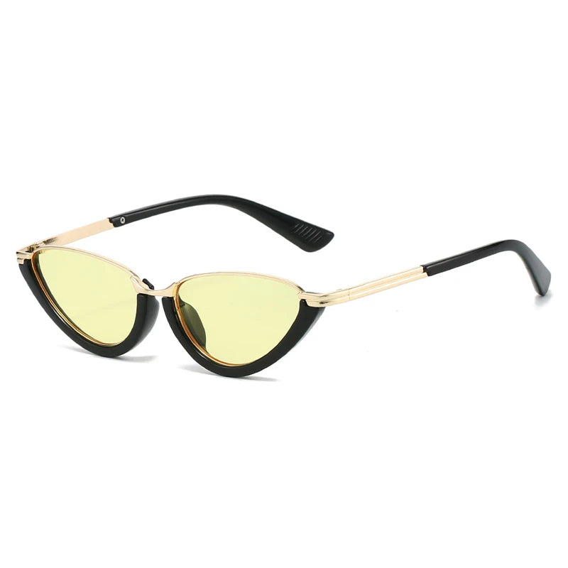 SHAUNA Retro Small Cat Eye Women Sunglasses Fashion Clear Ocean Lens Shades UV400 Men Trending Punk Gradient Sun Glasses