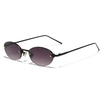 Aurelius Gold Rimless Oval Gradient Lenses Sunglasses Astroshadez by ASTROSHADEZ.COM