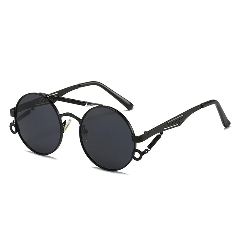 SHAUNA Retro Metal Double Bridges Round Sunglasses Women Fashion Gradient Mirror Eyewear Men Trending Punk Spring Sun Glasses