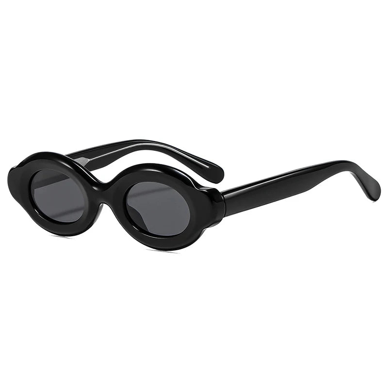 SHAUNA Retro Oval Punk Women Men Polarized Sunglasses Shades UV400