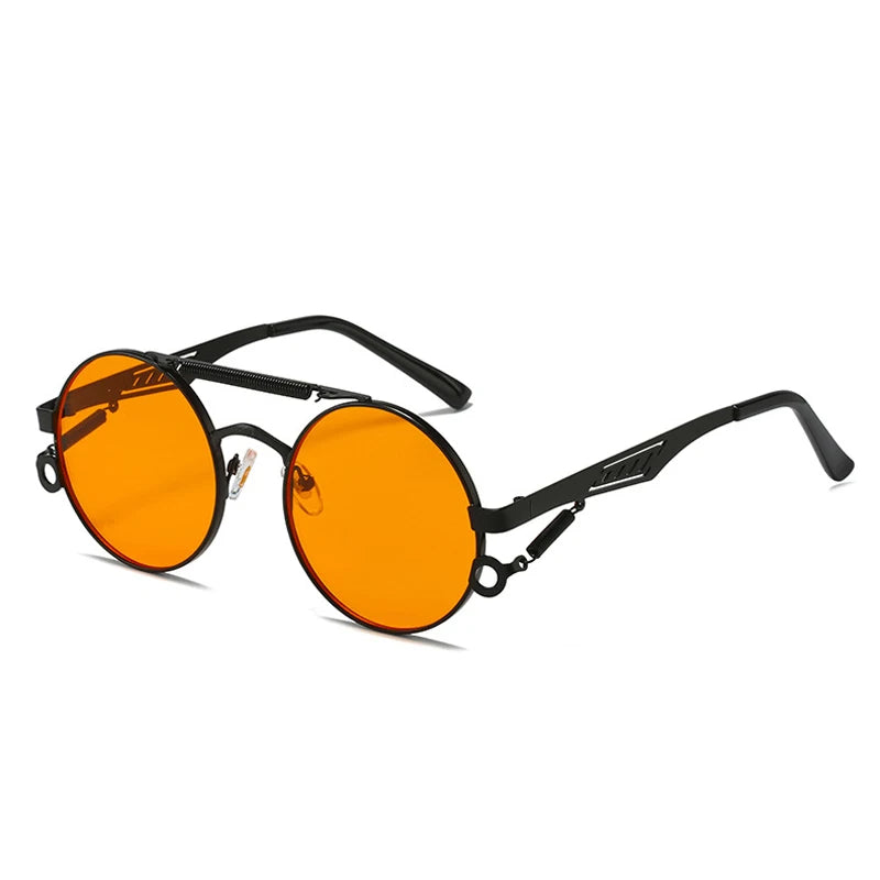 Noctis Matte Black Metal Round Double Bridge Sunglasses Astroshadez by ASTROSHADEZ.COM