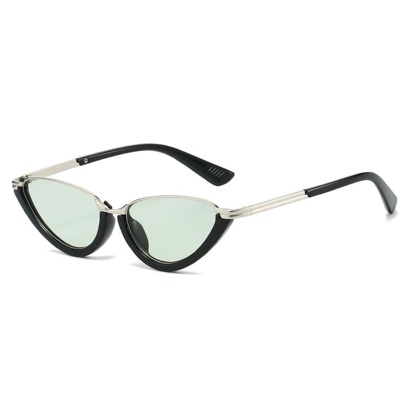 SHAUNA Retro Small Cat Eye Women Sunglasses Fashion Clear Ocean Lens Shades UV400 Men Trending Punk Gradient Sun Glasses