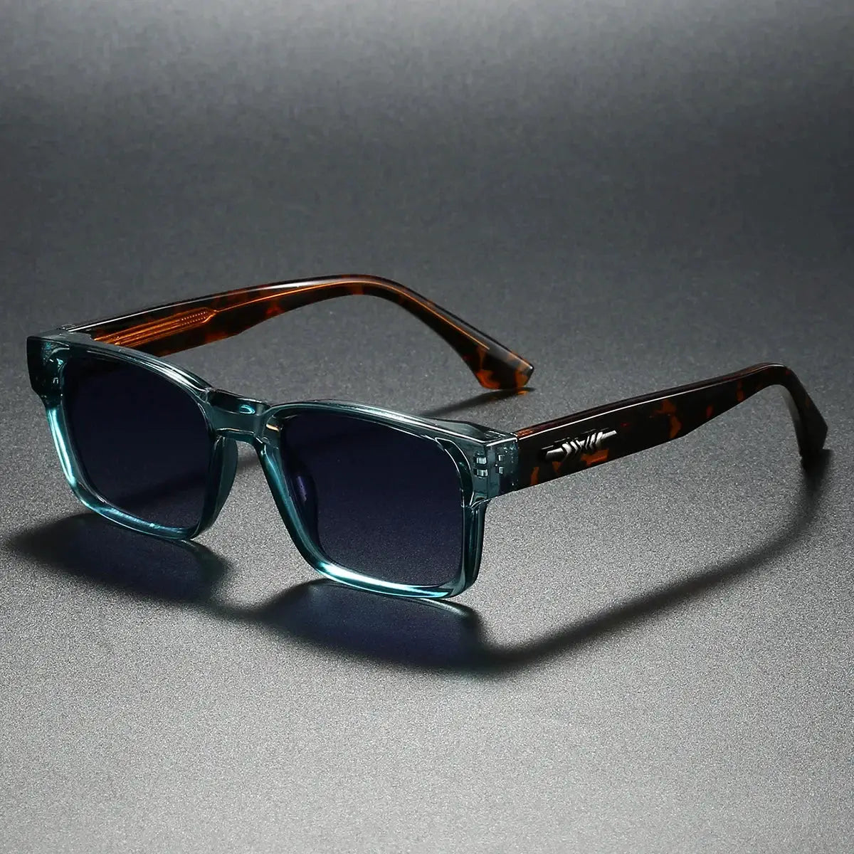 Aurelius Teal Acetate Square Polarized Sunglasses Astroshadez by ASTROSHADEZ.COM