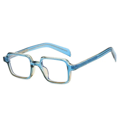 SHAUNA square sunglasses in translucent blue with clear lenses – Astroshadez