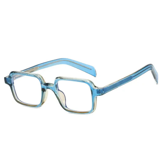 SHAUNA square sunglasses in translucent blue with clear lenses – Astroshadez