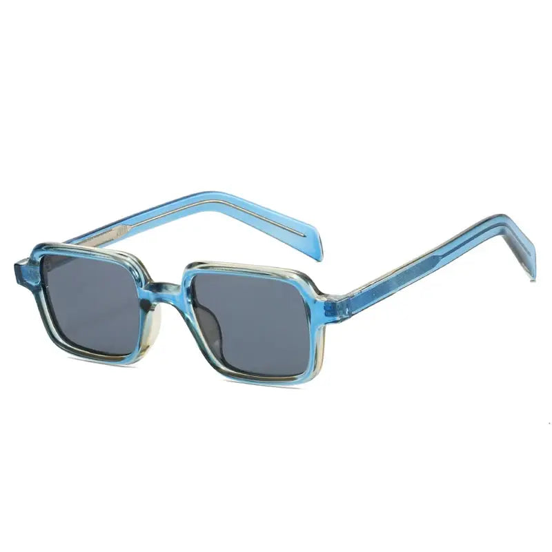 SHAUNA square sunglasses, blue translucent frame with dark gray polarized lenses, ASTROSHADEZ.COM – Astroshadez