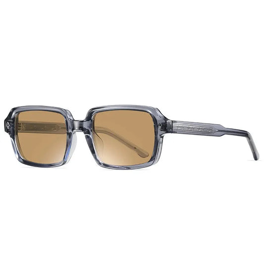 SHAUNA square sunglasses with translucent gray frames and brown gradient lenses– Astroshadez
