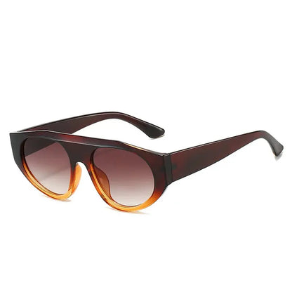 SHAUNA Retro Pilot sunglasses with dark brown tortoiseshell frame and gradient brown lenses – Astroshadez