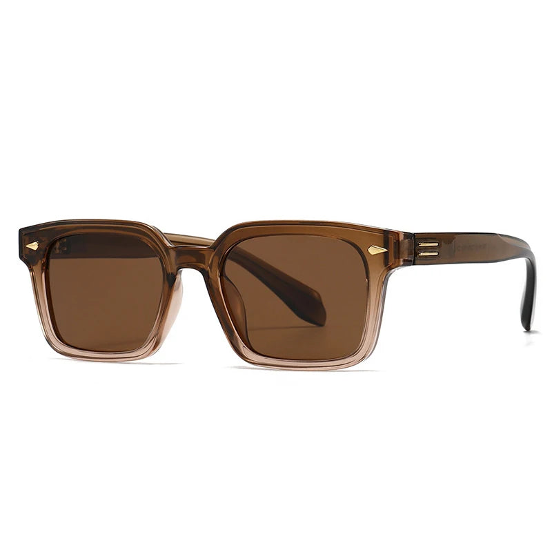 SHAUNA New Square Polarized Sunglasses Men Shades UV400 Retro Rivets Women Trending Punk Outdoor Sun Glasses