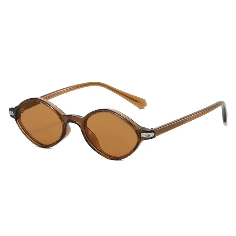 SHAUNA vintage polygon cat-eye sunglasses, brown tortoise frame with amber lenses and rivet accents – Astroshadez