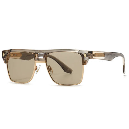 Aurelle Black Gold Oversize Half-Frame Sunglasses Astroshadez by ASTROSHADEZ.COM