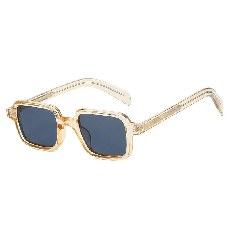 SHAUNA New Square Sunglasses, translucent beige frames, blue UV400 polarized lenses – Astroshadez