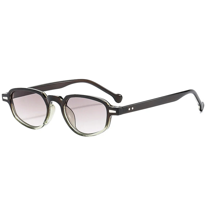 SHAUNA Ins Popular Fashion Small Cat Eye Women Sunglasses Retro Clear Ocean Lens Shades UV400 Men Rivets Sun Glasses