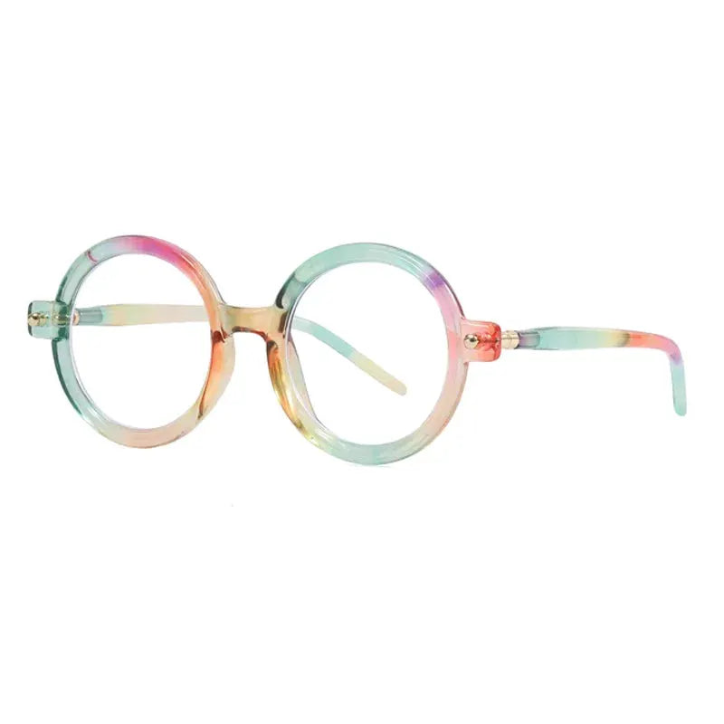 Round rainbow-translucent sunglasses with double-color frame; unisex anti-blue light computer glasses – Astroshadez