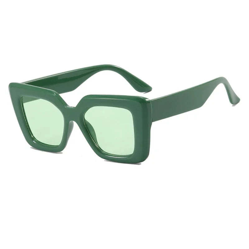 SHAUNA Fashion Oversized Square Sunglasses Women Eyewear Shades UV400 Men Trending Anti-blue Light Frames