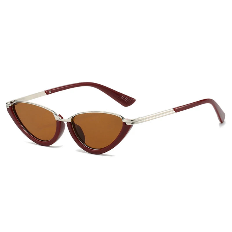 SHAUNA Retro Small Cat Eye Women Sunglasses Fashion Clear Ocean Lens Shades UV400 Men Trending Punk Gradient Sun Glasses
